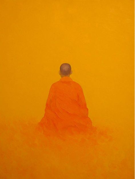 Vu Thai Binh - TB34 Monk: Painting. Oil on Canvas. Signed Abstract Painting Ideas On Canvas, Canvas Abstract Painting Ideas, Painting Ideas On Canvas Abstract, Monk Painting, Buddha Illustration, Clare Paint, Simple Canvas Painting, Monk Meditation, Painting Ideas On Canvas Flowers