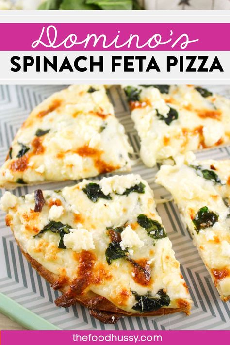 Spinach Alfredo Pizza Recipe, Spinach Feta Pizza, Feta Cheese Pizza, Childhood Recipes, Crunchy Onions, Feta Pizza, Spinach Bread, Cooking Vegetarian, Parmesan Pizza