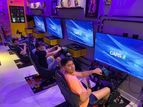 Playstation Shop, Gaming Cafe, Games Room Inspiration, Clubhouse Design, Barber Shop Interior, Gaming Lounge, Gaming Center, Game Cafe, Game Center