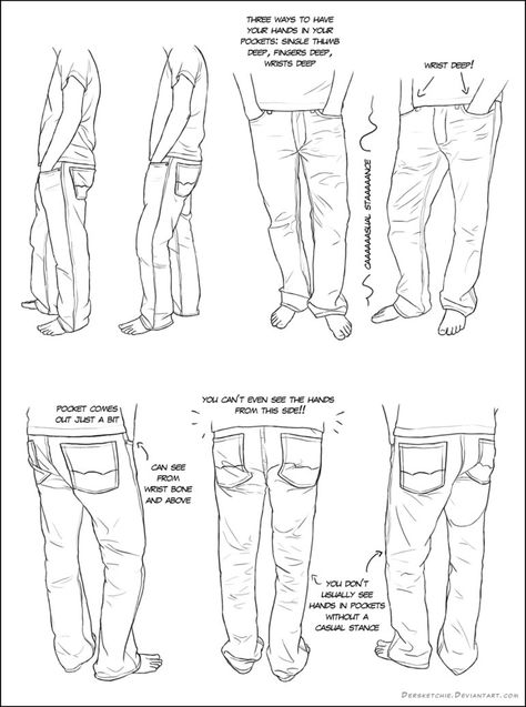 Hands In Pockets, Art Instructions, Drawing Clothes, Drawing Skills, Drawing Lessons, Drawing Poses, Drawing Tips, Drawing Techniques, Drawing People