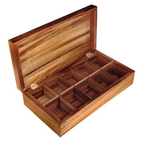 Ironwood Gourmet Rectangular Tea Box Wood Tea Box, Tea Box Storage, Easy Teas, Wooden Tea Box, Tea Chest, Bamboo Tea, Tea Storage, Spice Box, Wood Designs