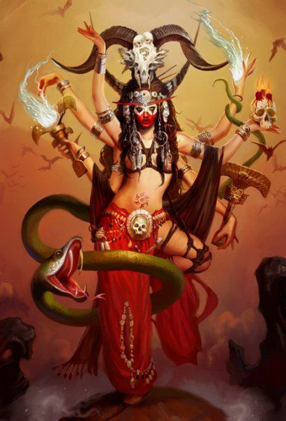 Coatlicue Kali Ma, Sacred Feminine, Goddess Art, Arte Fantasy, 판타지 아트, Gods And Goddesses, Snakes, Mythical Creatures, Dark Art