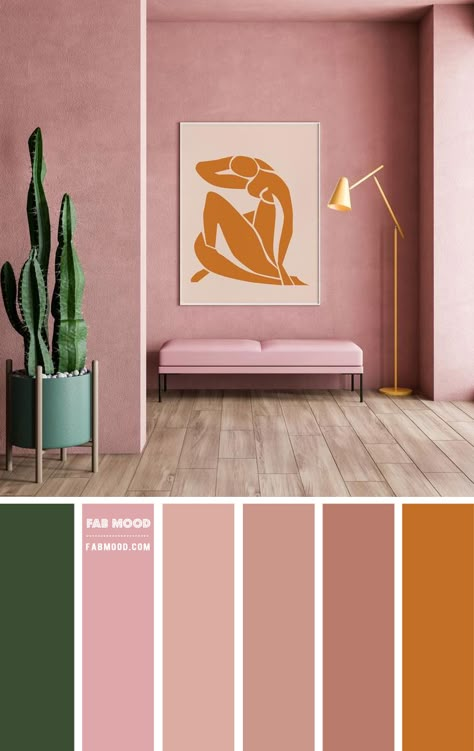 Color inspiration images Archives 2 - Fab Mood | Wedding Colours, Wedding Themes, Wedding colour palettes Pink And Mustard Living Room, Pink And Terracotta Living Room, Pink Brown Colour Palette, Pink Green And Brown Color Palette, Colour Palette Terracotta, Green Pink Brown Color Palette, Pink Green Brown Bedroom, Pink Green Brown Color Palette, Earthy Pink Color Palette