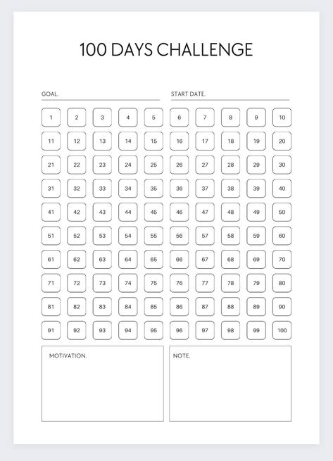 Buy 100 Days Challenge,100 Day Challenge Planner Printable,goal Setting Tracker Template,daily Action Planner, Habit Formation Template Online in India - Etsy 100 Days Habit Tracker, 100 Days Challenge Printable, Journaling Habit Tracker, Habit Tracker Free Printable, Steps Challenge, Free Printable Habit Tracker, Tracker Free Printable, Habit Tracker Journal, Habit Tracker Notion