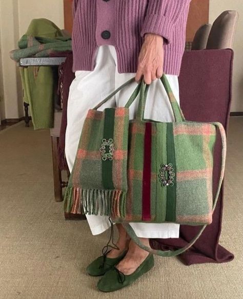 Tweed Handbag, Plaid Purse, Textile Bag, Crochet Market Bag, Lv Bags, Handcrafted Bags, Linen Bag, Fabric Bags, Woven Bag