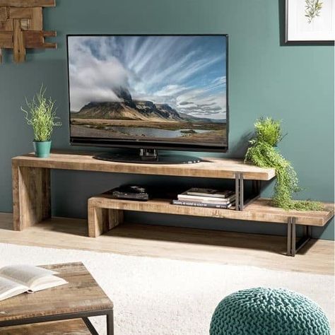 Top 15 Unique DIY TV Stands Ideas 2021 - Tattooed Martha Tv Stand Decor, Suport Tv, Diy Tv Stand, Wooden Tv Stands, Diy Tv, Furniture Design Living Room, Living Room Tv Stand, Tv Stand Wood, Tv Decor