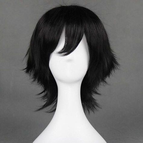 Wig Short Black, Short Black Wigs, Prince Tennis, Prince Of Tennis, Bangs Wig, The Prince Of Tennis, Cosplay Hair, Wig Short, Short Hair Wigs