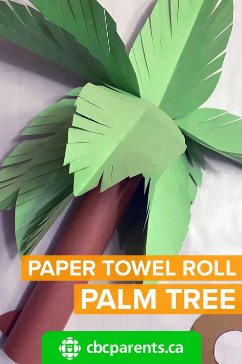 This paper palm tree can be made from items you’ll be able to find in your home. And it’s the perfect craft for a beach-themed day or to add to the decor of your staycation. #papertowelrollcrafts #papertowelrollart #palmtreecrafts #toiletpaperrollcrafts #toiletpaperrollcraftsforkids #childrenscrafts #upcycledcrafts #craftideas #kidscrafts #recycledcrafts #kidscraftseasy #cardboardcrafts #crafts #craftsforkids #staycationcrafts #constructionpapercrafts #craftswithpapertowelrolls Palm Tree Centerpieces Diy, Palm Tree Crafts For Kids, Palm Tree Diy, Diy Paper Tree, Palm Craft, Paper Towel Roll Art, Paper Palm Tree, Palm Tree Crafts, Origami Paper Flowers