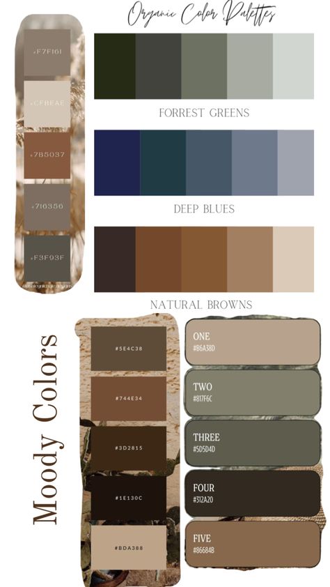 Moody colors Moody Cottage Paint Colors, Pittsburg Paints Colors, Cave Color Palette, Warm Moody Color Palette, Man Cave Color Scheme, Antique Color Palette, Paint Wall Ideas, Dark Moody Paint Colors, Western Color Scheme