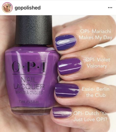 Opi Gel Polish Colors Purple, Opi Purple Gel Polish, Opi Purple, I Can Buy Myself Violets Opi, Nail Polish Combinations, Violet Nail Polish, Pompeii Purple Opi, Opi Purple With A Purpose, Opi Colors