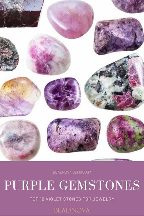 Color from lavender, violet to vivid lilac, the popular purple gemstone & crystals includes Amethyst, Tanzanite, Lolite, Ametrine and list of other stones. Green And Purple Crystal, Purple Stones Crystals, Purple Gemstones, Purple Gems, Become Wealthy, Purple Crystal, Purple Stones, Gem Stones, Purple Crystals