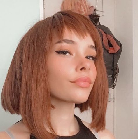 Ochako Haircut, Ochako Uraraka Haircut, Mha Cosplay, Boring Hair, Lob Haircut, Hair Stylist Life, Anime Hair, Short Hair With Bangs, Cut My Hair