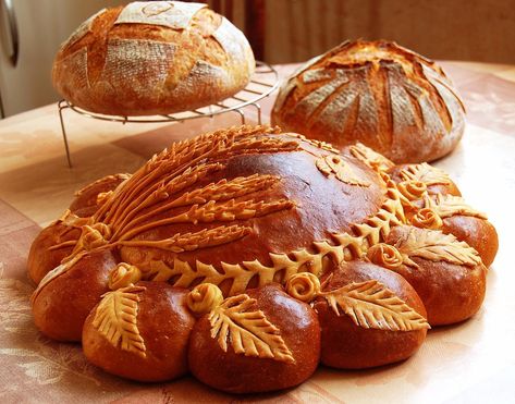 Focaccia Bread Art, Decorative Bread, Score Designs, British Cooking, Bread Scoring, Japanese Bread, Art To Make, Braided Bread, Food Sculpture