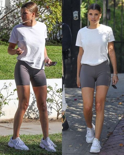 Bike Shorts Outfit Tips #bikeshorts #shorts #shortoutfit #fashionactivation #womanfashion #fashionnews Sg Style, Bike Shorts Outfit, Chanel Skirt, Richie Rich, Cute Gym Outfits, Sofia Richie, Tumblr Outfits, Gym Style, Athleisure Outfits