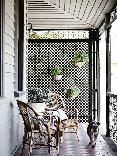 Vertical Garden Pots, Porch Privacy, Lattice Screen, Shade Ideas, Balkon Decor, Patio Privacy, Wood Pergola, Shade Sails, Country Retreat