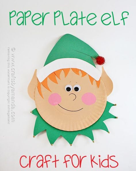 Paper Plate Elf - Crafts by Amanda || 15 Fun Elf Crafts for Kids! A wonderful collection of 15 Christmas Elf Crafts for children from 2 to 22!! Paper Plate Elf, Elf Craft, Santa Craft, Kindergarten Christmas, Elf Crafts, Christmas Preschool, Crafts By Season, Kids Bible, Christmas Activities For Kids