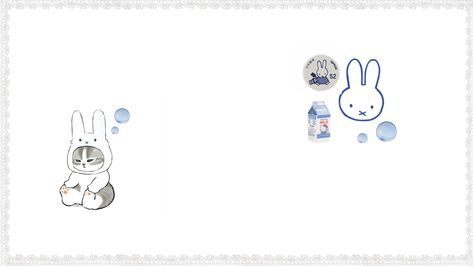 Mofusand Desktop Wallpaper, Miffy Macbook Wallpaper Hd, Blue Miffy Wallpaper, Miffy Wallpaper Desktop, Light Blue Aesthetic, Cute Banners, Mac Wallpaper, Macbook Wallpaper, Laptop Wallpaper