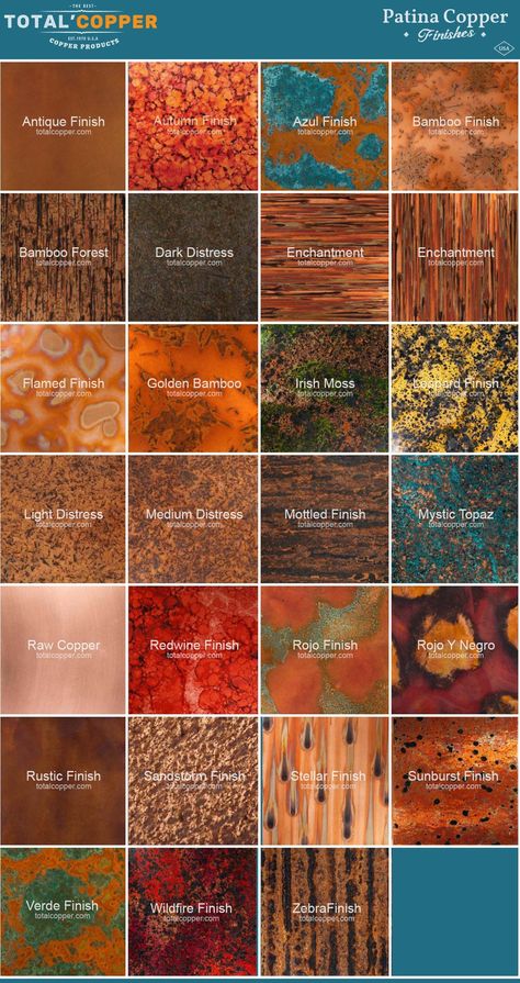 Real Patina Copper Sheet Samples All 27 Finish Colors Enjoy | Etsy Copper Sheeting Backsplash, Copper Colored Cabinets, Make Pvc Look Like Copper, Patina Copper Backsplash, Copper Patina Backsplash Kitchen, Faux Copper Finish, Copper Patina Wallpaper, Oxidized Copper Color Palette, Copper Patina Aesthetic