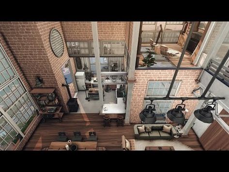 (20) I've built a FARMHOUSE INDUSTRIAL apartment for a famous photographer || The Sims 4 Speed Build - YouTube Industrial Apartment Sims 4, Sims 4 Cc Industrial, Apartment Sims 4, Sims 4 Apartment, Sims 4 Speed Build, Industrial Apartment, Farmhouse Industrial, Apartment Renovation, Industrial Farmhouse