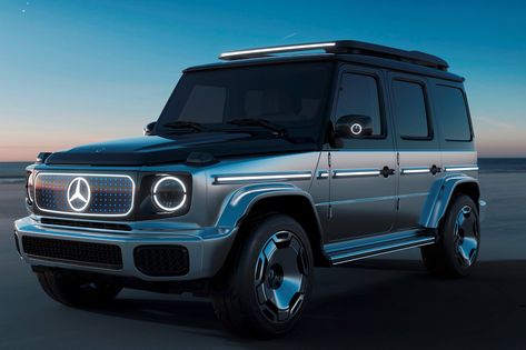 The Mercedes-Benz G-Class Is Sold Out Until 2024. Cue the collective cries from footballers, Russian oligarchs, and Beverly Hills housewives. Mercedes Electric, Motor Listrik, مرسيدس بنز, Mercedes G Wagon, Benz G Class, Mercedes Benz G Class, Fiat Panda, Porsche Macan, Benz G