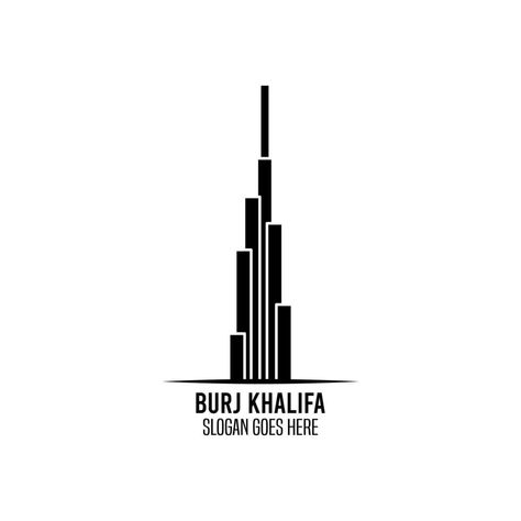 Khalifa Tower, Dubai Logo, Tower Logo, The Burj Khalifa, Illustrated Wedding Invitations, Friend Songs, Building Logo, Real Estate Logo Design, City Logo