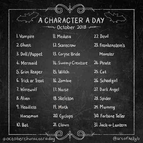 30 Day Art Challenge, Art Journal Challenge, 30 Day Drawing Challenge, Kelly Brown, Prompt List, October Art, Art Style Challenge, Drawing Ideas List, Creative Drawing Prompts