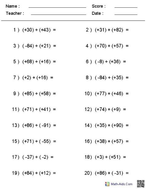 multiplication and division of integers worksheets Positive And Negative Integers, Subtracting Integers Worksheet, Math Worksheets For Kids, Adding And Subtracting Integers, Negative Integers, Integers Worksheet, Subtracting Integers, Multiplication Worksheets, Subtraction Worksheets