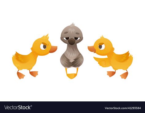 Ugly Duckling Illustration, Duckling Illustration, Fairy Vector, The Ugly Duckling, Ugly Duckling, Fairy Tale, Being Ugly, Winnie The Pooh, Png Images