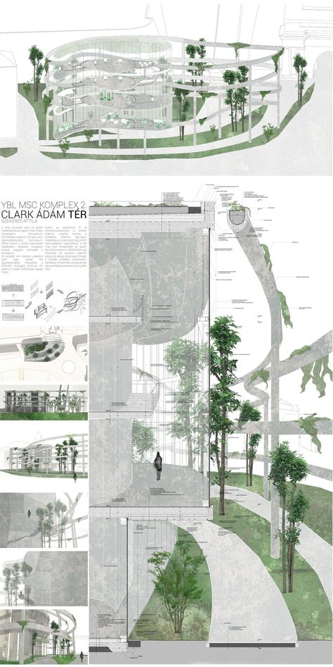 Urban Complex Architecture, Complex Architecture, Biophilic Architecture, Architecture Design Presentation, Architecture Portfolio Layout, Presentation Board Design, Landscape Design Drawings, Complex Design, Architecture Panel