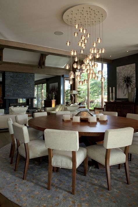 Dining room. Picture only. Round Table 10 People, Huge Dining Room, Big Dining Room, Simple Dining Room, 10 Seater Dining Table, Dining Room Decorating Ideas, Dining Room Decorating, Living Room Built Ins, Dinning Room Design