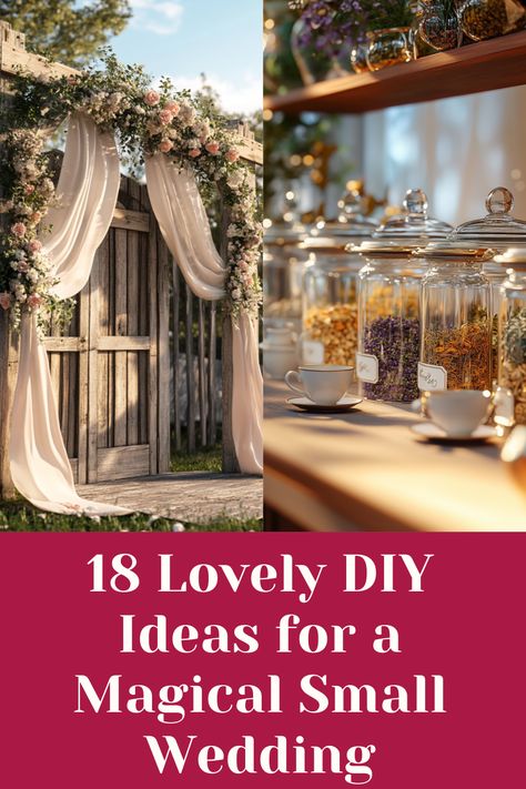 18 Step-by-Step DIY Ideas to a Magical Small Wedding Diy Small Wedding, Small Wedding Ideas On A Budget, Low Cost Wedding Ideas Decor, Cottagecore Wedding Decor, Easy Diy Wedding Decorations, Homemade Wedding Cake, Very Small Wedding, Small Wedding Ideas, Cottagecore Wedding