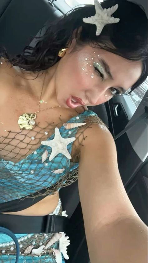 halloween mermaid costume siren 2000s pearls starfish Mermaid Hair Ideas Halloween, Mother Of Pearl Costume, Starfish Halloween Costume, Sea Turtle Halloween Costume, Plus Size Siren Costume, Mermaid Costume Woman, Posideon Costume, Octopus Costume Womens, Couples Mermaid Costume