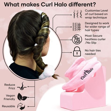 Still wondering what makes Curl Halo different from the rest? 🤔 Here’s just a few of the reasons it’s the ultimate heatless curler ➰✨ . . . . . . . . . . . #curlhalo #heatlesscurls #heatlesscurler #easycurls #hairroutine #haircurler #haircareroutine #volumehair #hairproducts #hairhack #heatlesscurleruk #healthyhair Curl Halo, Curls With No Heat, Curling Methods, Sleep In Curlers, Rag Curls, Heatless Curler, Heatless Curls Overnight, Hair Overnight, Heatless Curlers