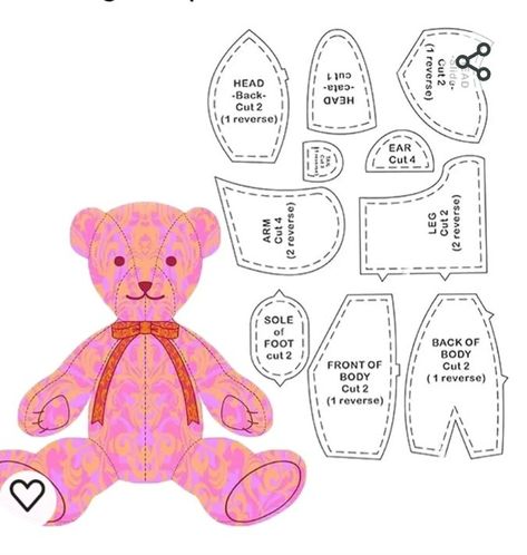 Memory Bear Template Free, Teddy Bear Sewing Pattern Free Printable, Sewing Bear Pattern, Teddy Bear Pattern Free Printable, Sewing Bear, Teddy Bear Template, Memory Bears Pattern Free, Bear Template, Teddy Bear Patterns Free