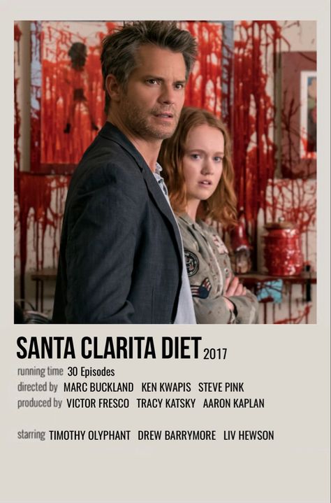 Santa Clarita Diet Poster, Timothy Olyphant Santa Clarita Diet, Nancy Juvonen, Movie Minimalist, Series Posters, Santa Clarita Diet, Horror Series, Series Poster, Timothy Olyphant