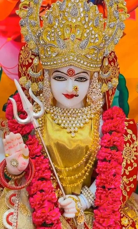 Mata Ji Wallpaper Hd, Mata Durga, माता रानी, Navratri Devi Images, Maa Quotes, Durga Photo, Hindu Goddesses, Meldi Ma Hd Photo, Durga Ji