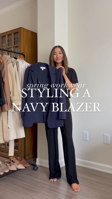 Shop Boyfriend Blazer and other curated products on LTK, the easiest way to shop everything from your favorite creators. Navy Blazer Outfit Women Work, Navy Blue Blazer Outfit Women, Casual Blazer Outfit Women, Navy Blazer Outfit Women, Blazer Outfits For Women Work, Navy Blazer Outfit, Boyfriend Blazer Outfit, Blue Blazer Outfits For Women, Navy Blue Blazer Women