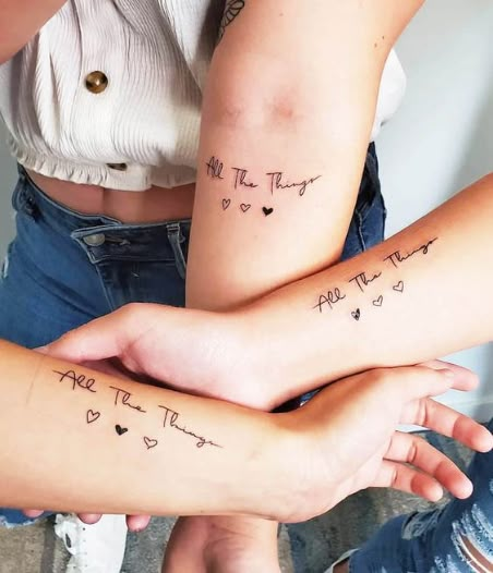 30 Deep Meaningful Tattoo Ideas For You And Your Best Friend 3 Friend Tattoos, Friendship Tattoos For 3, Best Friend Tats, Deep Meaningful Tattoos, Friend Tats, Matching Friendship Tattoos, Bestie Tats, Small Best Friend Tattoos, Matching Bff Tattoos