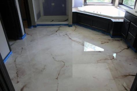 Marble Polished High Gloss Epoxy Concrete Floor Ideas Epoxy Concrete Floor, Garage Boden, Concrete Epoxy, Metallic Epoxy Floor, Acid Stain, Concrete Stained Floors, Concrete Coatings, Marble Polishing, Marble Flooring