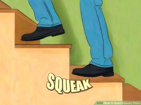 Quiet Squeaky Stairs Fixing Squeaky Stairs, How To Stop Stairs From Squeaking, How To Make Wood Stairs Quiet, Squeaky Stairs, How To Fix Squeaky Stairs, Fix Squeaky Stairs, Stairs Repair, Diy Furniture Polish, Moving Into New Home