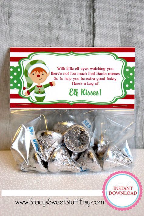 diy bag Elf Kisses Christmas Bag Topper DIY Printable by StacysSweetStuff Christmas Treat Bags Chri Yea Cup, Elf Kisses, Christmas Treat Bags, Bag Topper, Christmas Favors, Classroom Gifts, Bag Toppers, Homemade Christmas Gifts, Christmas Print