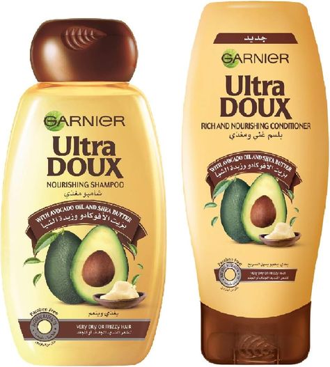 * Ultra Doux Avocado shampoo and conditioner for very dry and frizzy hair, enriched with avocado & shea butter * Our Avocado range for very dry or frizzy hair, with avocado oil and shea butter, deeply nourishes the hair and makes it soft. * Hair is shinier, easier to style and very healthy. Shea Butter Conditioner, Avocado Shampoo, Dry And Frizzy Hair, Lavender Perfume, Shea Butter Hair, Exfoliating Face Scrub, Rose Perfume, Nourishing Shampoo, Dull Hair