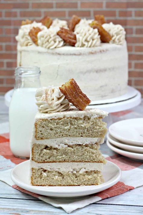 Churro Cake, Birthday Cake Flavors, Cinnamon Cake, Poke Cakes, Sugar Syrup, Layered Cake, Birthday Cake Recipe, Crazy Cakes, Poke Cake