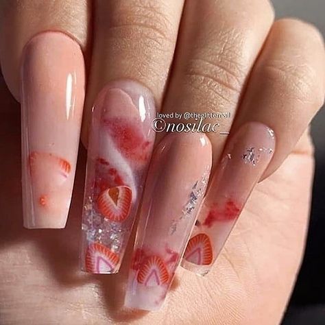 Nailart Tutorial, Fruit Nail Designs, Fruit Nails, Fruit Nail Art, Her Nails, Kawaii Nails, Glam Nails, Nails Toes, Fire Nails