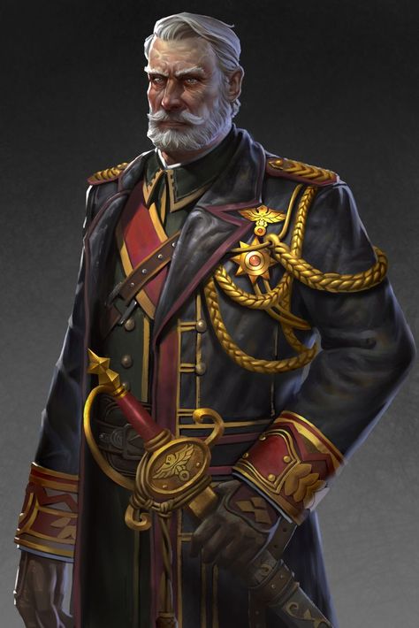 male human General, army officer in dress uniform RPG character inspiration  General, liu pengcheng Fantasy Inspo, 다크 판타지, Human Male, Dungeons And Dragons Characters, Fantasy Armor, 판타지 아트, Fantasy Rpg, Fantasy Inspiration, Medieval Fantasy