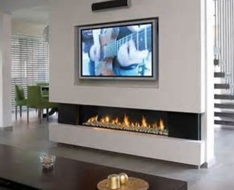 Fire Wall Units With Fireplace, Installing A Fireplace, Tv Above Fireplace, Fireplace Entertainment Center, Fireplace Tv Wall, Linear Fireplace, Flat Screen Tv, Living Room Arrangements, Decor Ikea