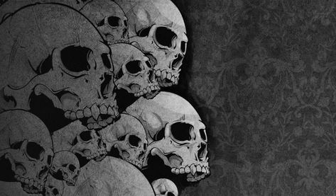 dark-skull-grey-background-calaveras-1024x600 | Alex Callejas | Flickr Black Skulls Wallpaper, Ed Wallpaper, Screaming Skull, Paisley Background, Skull Shower Curtain, Shower Curtain Art, Emo Wallpaper, Metal Skull, Unique Shower Curtain