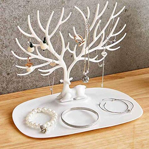 Wrightus Jewellery Display Stand Holder Deer Tree Organis... https://www.amazon.ca/dp/B07RKMM2S7/ref=cm_sw_r_pi_dp_U_x_SP3eDbQPJD6SY Earrings Storage, Deer Jewelry, Earrings Display, Earrings Hanging, Female Earrings, Hanging Necklaces, Jewelry Display Stands, Cute Desk, Diy Crystals