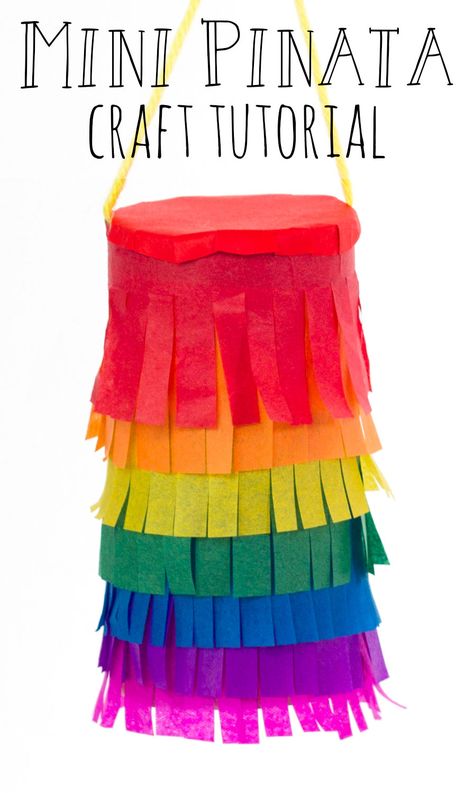 mini rainbow piñata craft idea, colourful kids crafts, fun activities for children, crepe paper, toilet roll tube craft ideas Diy Mini Pinata How To Make, Mexican Crafts For Preschool, Stitch Activities For Kids, Fiesta Crafts For Kids, Mexico Crafts For Preschool, Encanto Crafts For Kids, All Around The World Crafts For Kids, Easy Diy Pinata, Pride Crafts For Kids