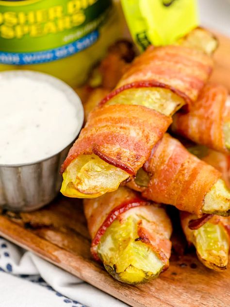 Air Fryer Bacon Wrapped Pickles My Air Fryer Kitchen, Dill Pickle Spears, Bacon Wrapped Pickles, Air Fryer Kitchen, Pickle Wraps, Wrapped Pickles, Pickle Spears, Air Fryer Bacon, Easy Bacon